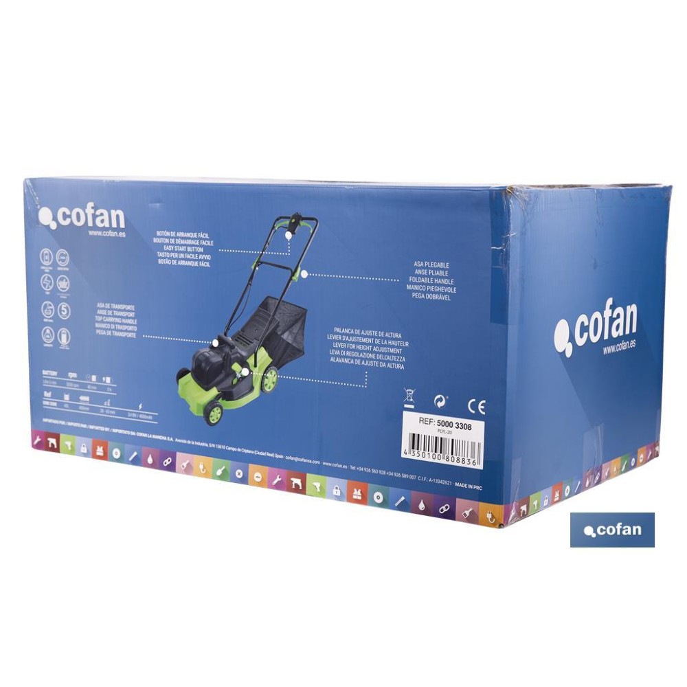 CORTACESPED ELÉCTRICO CON RUEDAS REACONDICIONADO 36V 3200 RPM 5 POSICIONES DE CORTE