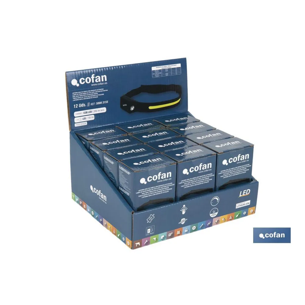 EXPOSITOR LINTERNA DUAL DE CABEZA 12 UDS