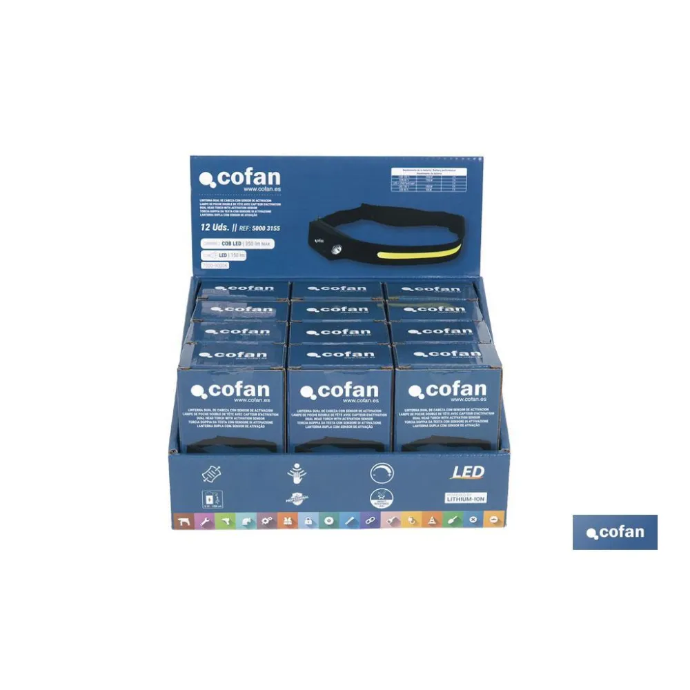EXPOSITOR LINTERNA DUAL DE CABEZA 12 UDS