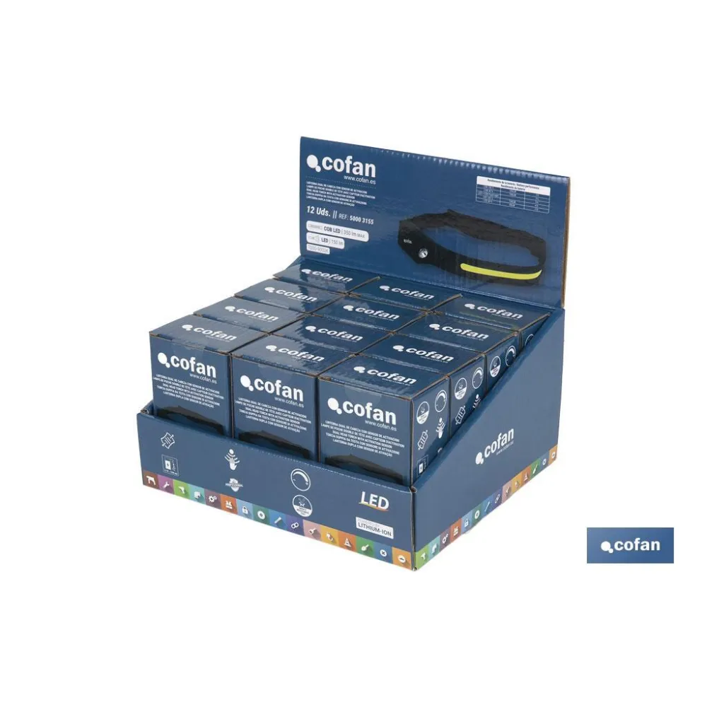 EXPOSITOR LINTERNA DUAL DE CABEZA 12 UDS
