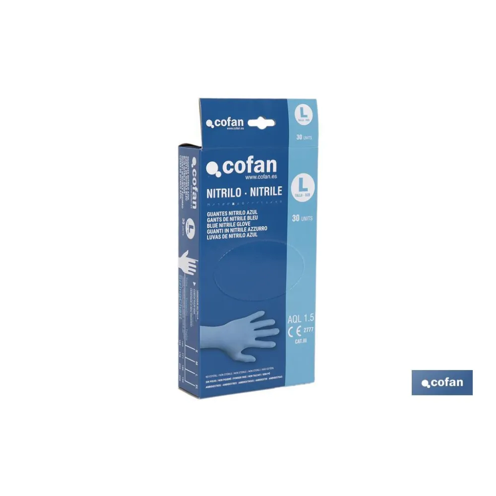 EXPOSITOR CAJA 30 UNDS. GUANTES NITRILO T-L