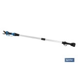 CONJUNTO TIJERAS DE PODAR A BATERÍA + PÉRTIGA EXTENSIBLE 130 CM