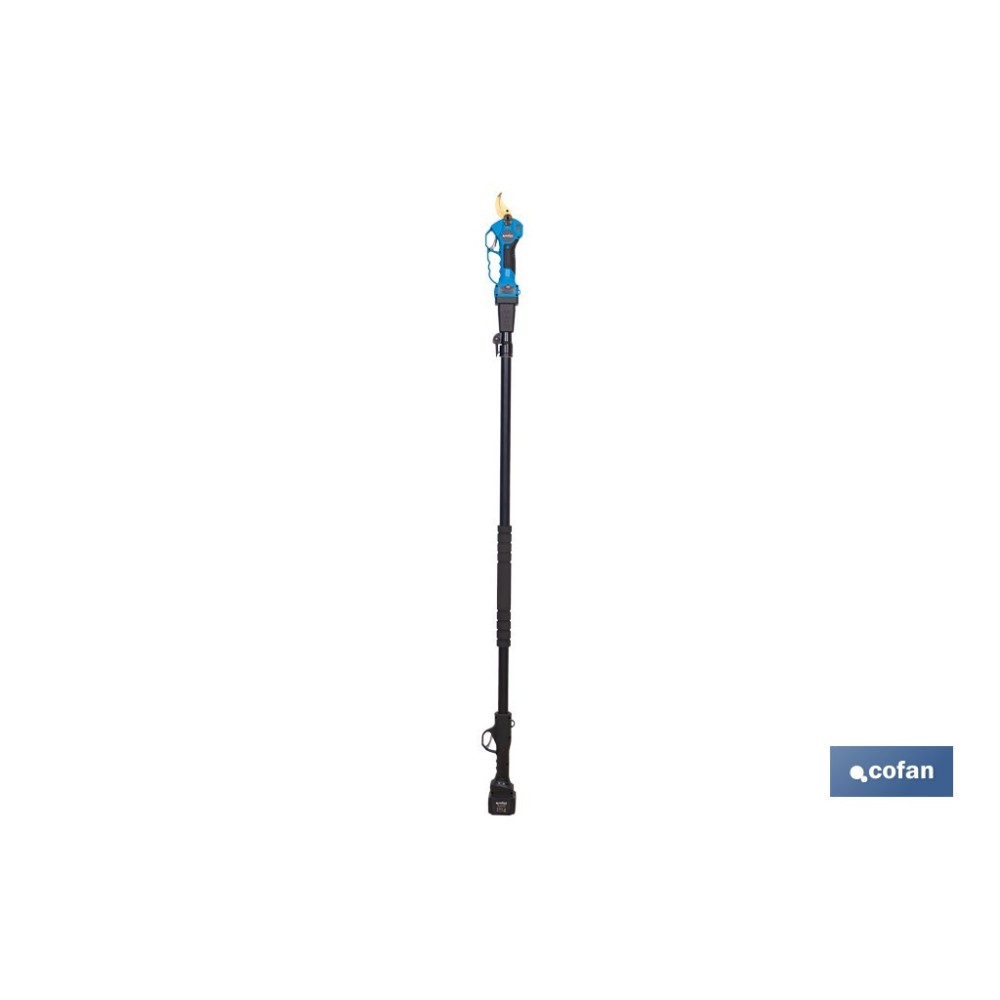 CONJUNTO TIJERAS DE PODAR A BATERÍA + PÉRTIGA EXTENSIBLE 140 - 207 CM
