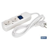 BASE BIPOLAR 2 TOMAS Y PROLONGACIÓN 1,5M CON INTERRUPTOR LUMINOS 16A250V