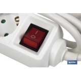 BASE MÚLTIPLE 4T. 1,4M CABLE C/INT. (16A-250V)
