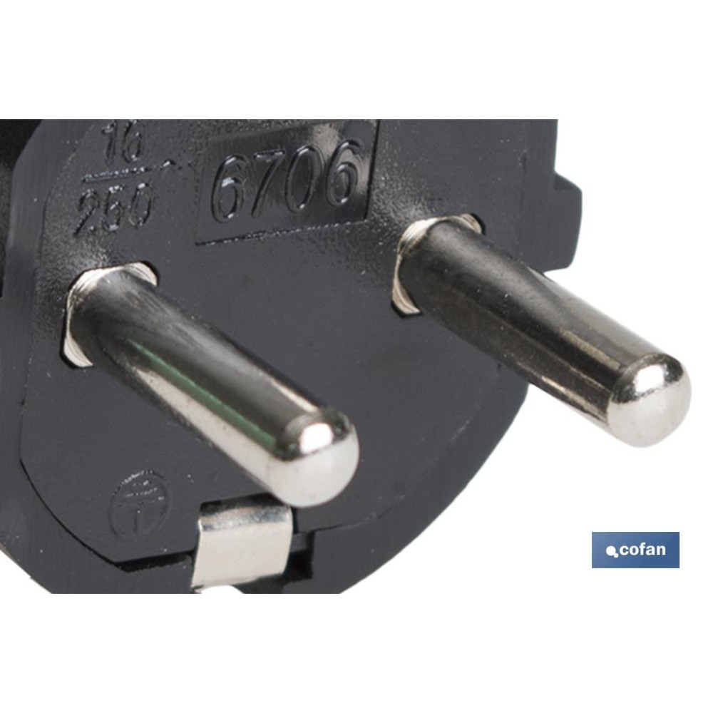 CLAVIJA BIPOLAR GOMA NEGRO (16A-250V)