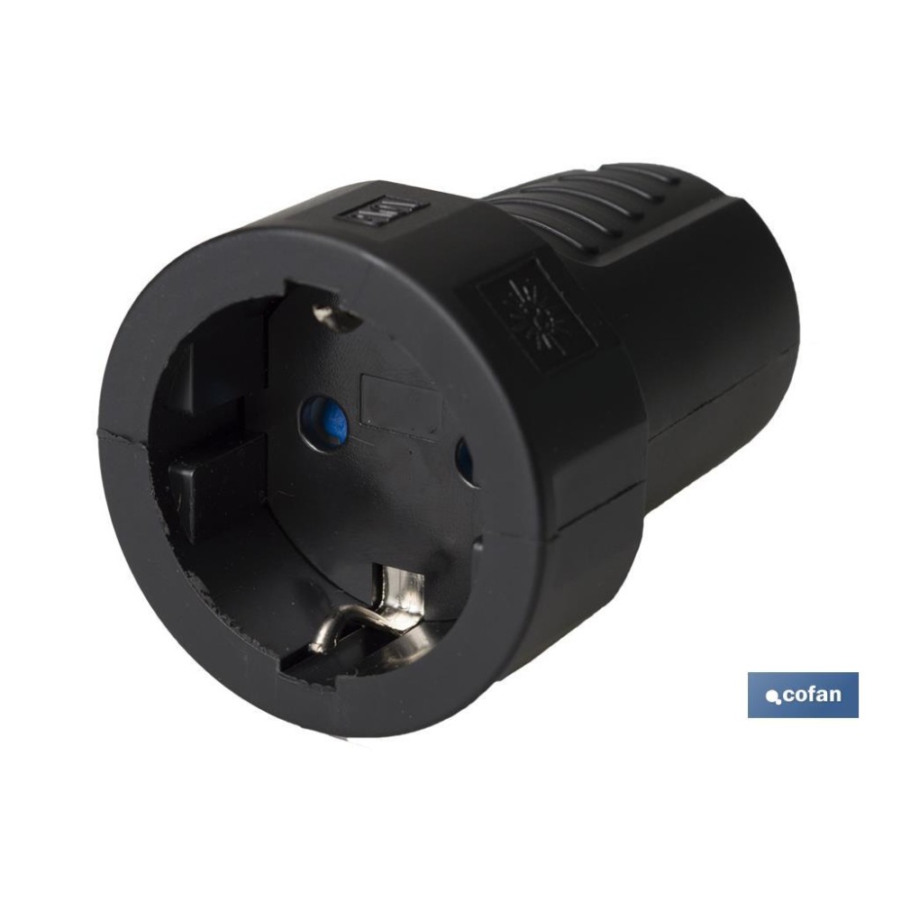 BASE ENCHUFE AEREA GOMA NEGRA (16A-250V)