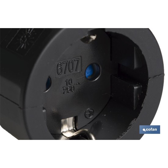BASE ENCHUFE AEREA GOMA NEGRA (16A-250V)