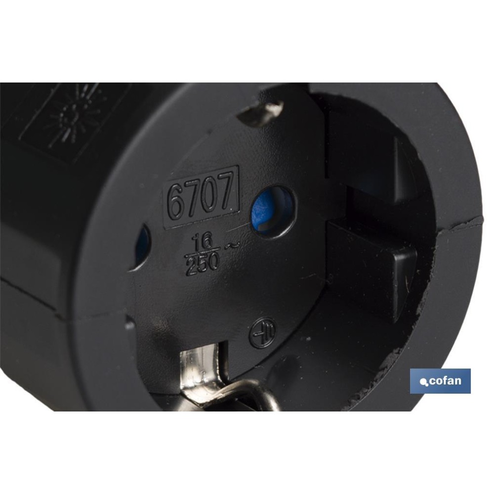 BASE ENCHUFE AEREA GOMA NEGRA (16A-250V)