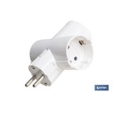 ADAPTADOR SCHUKO 3 VIAS  (16A-250V)