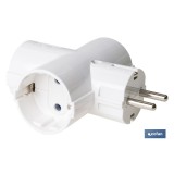 ADAPTADOR SCHUKO 3 VIAS  (16A-250V)