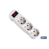ADAPTADOR 3 VIAS FRONTAL SCHUKO CON INTERRUPTOR (3.500w)