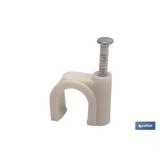 GRAPA PLASTICA CABLE REDONDO 12MM Venta unitaria