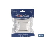 DOBLE INTERRUPTOR-CONMUTADOR EMPOTRAR MODELO PACIFIC (BL)