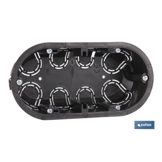 CAJA DOBLE EMPOTRAR MECANISMOS 140X68X46 4 ENTRADAS TUBO