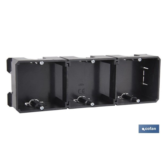 CAJA EMPOTRAR MECANISMOS UNIVERSAL 65X65X40 9 ENTRADAS TUBO Venta unitaria