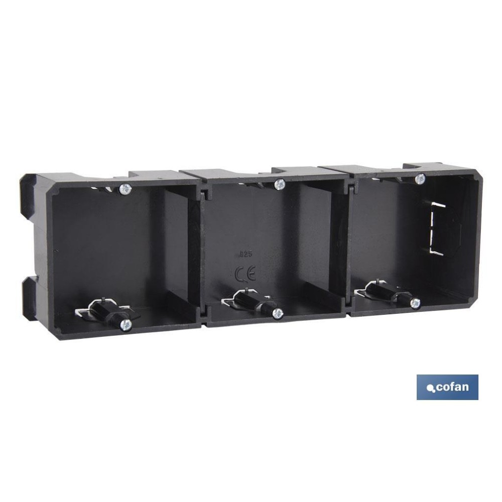 CAJA EMPOTRAR MECANISMOS UNIVERSAL 65X65X40 9 ENTRADAS TUBO Venta unitaria