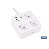 REGLETA INTELIGENTE CON 3 TOMAS Y 2 PUERTOS USB Y TIPO C