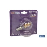 BOMBILLA LED ESFERICA FILAMENTO E14 4W 470LM 2700K