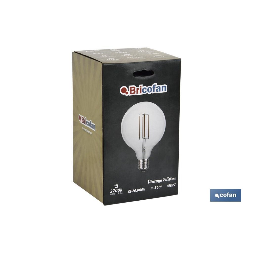 BOMBILLA LED GLOBO CLARO E27 4W 380LM 2700K