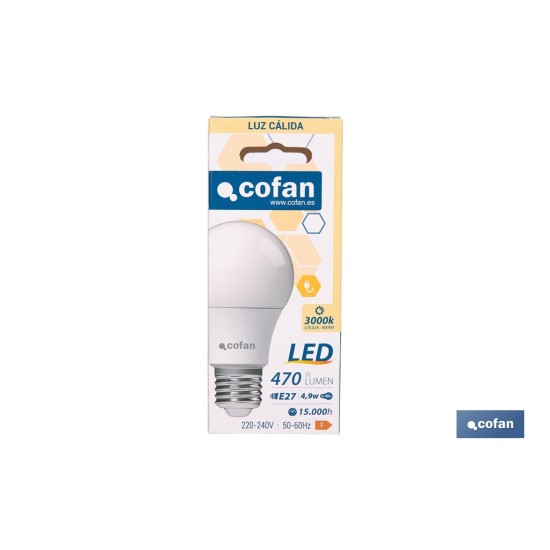 BOMBILLA LED CLASSIC E27 4.9 W 470 LM 3000 K