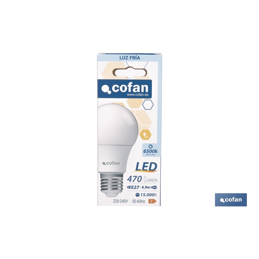 BOMBILLA LED CLASSIC E27 4.9 W 470 LM 6500 K