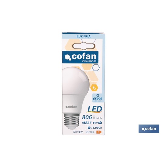 BOMBILLA LED CLASSIC E27 8 W 806 LM 6500 K