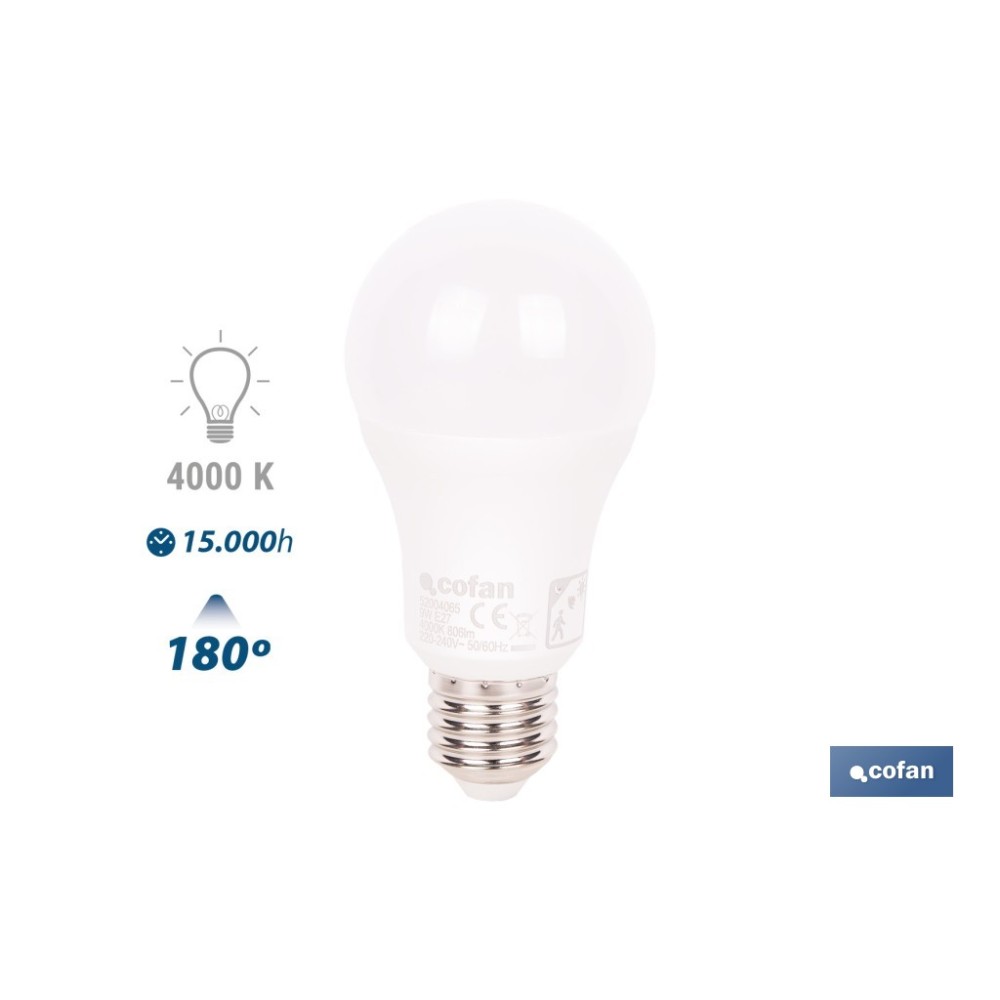 BOMBILLA CLASSIC CON SENSOR 9 W E27 806 LM 4000 K