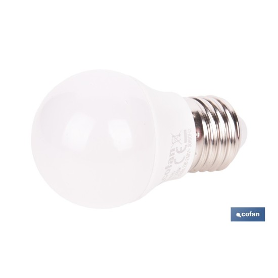 BOMBILLA LED ESFÉRICA E27 6.5 W 806 LM 3000 K