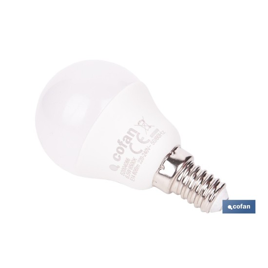 BOMBILLA LED ESFÉRICA E14 6.5 W 806 LM 6500 K