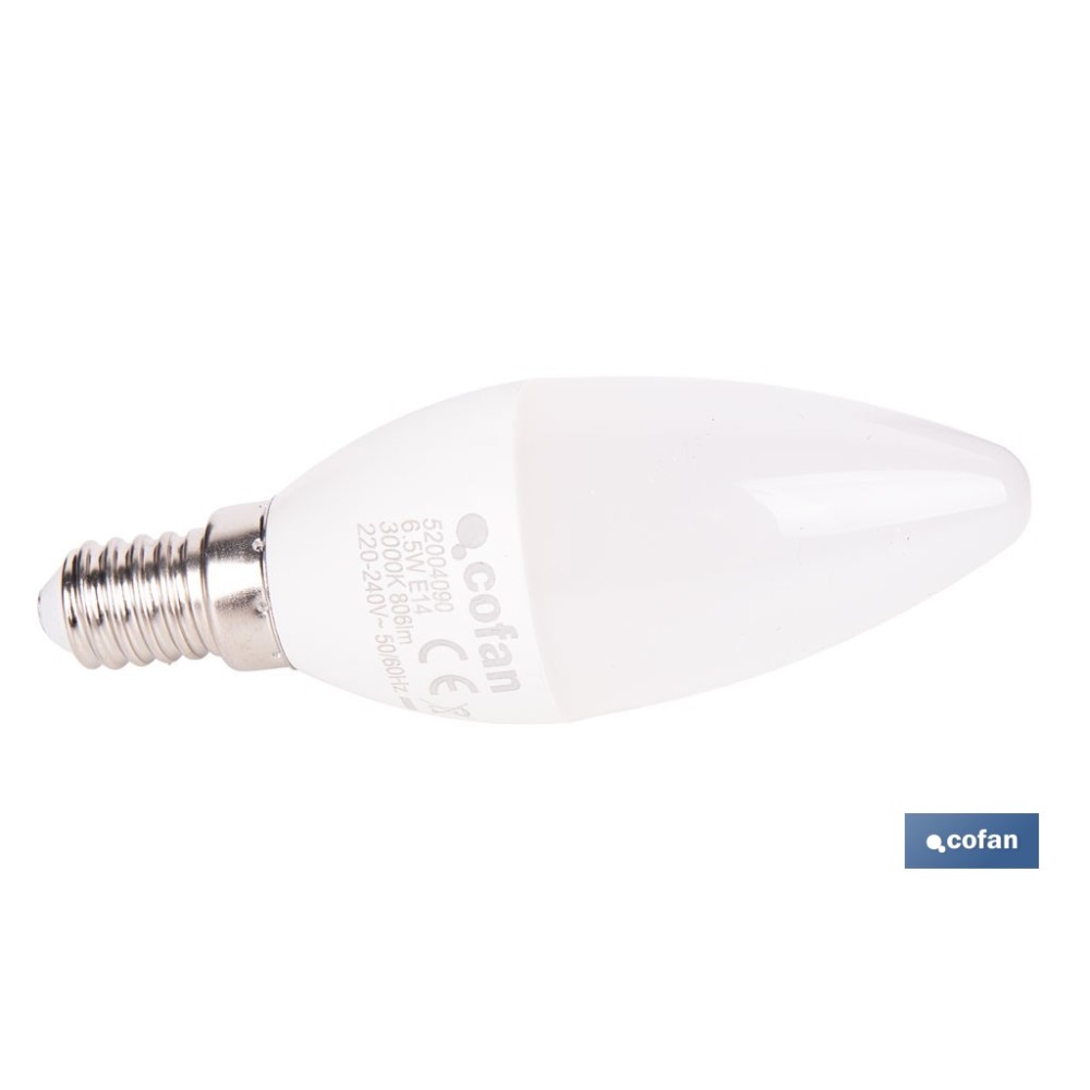 BOMBILLA LED VELA 6.5 W E14  806 LM 3000 K