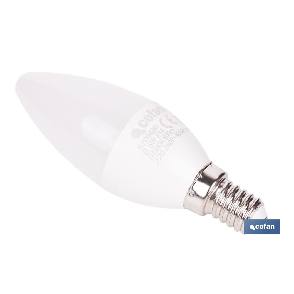 BOMBILLA LED VELA 6.5 W E14 806 LM 6500 K