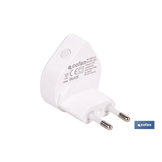 LÁMPARA LED QUITAMIEDOS CON SENSOR 0,17 W IP20 2700 K 55 X 48 X 59 MM