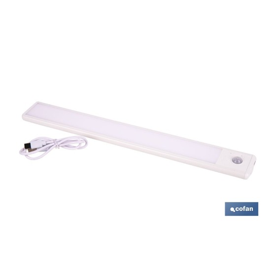 APLIQUE LED RECARGABLE CON SENSOR 3,7 V 1,5 Ah 120 LM 3CCT 300 X 40 MM