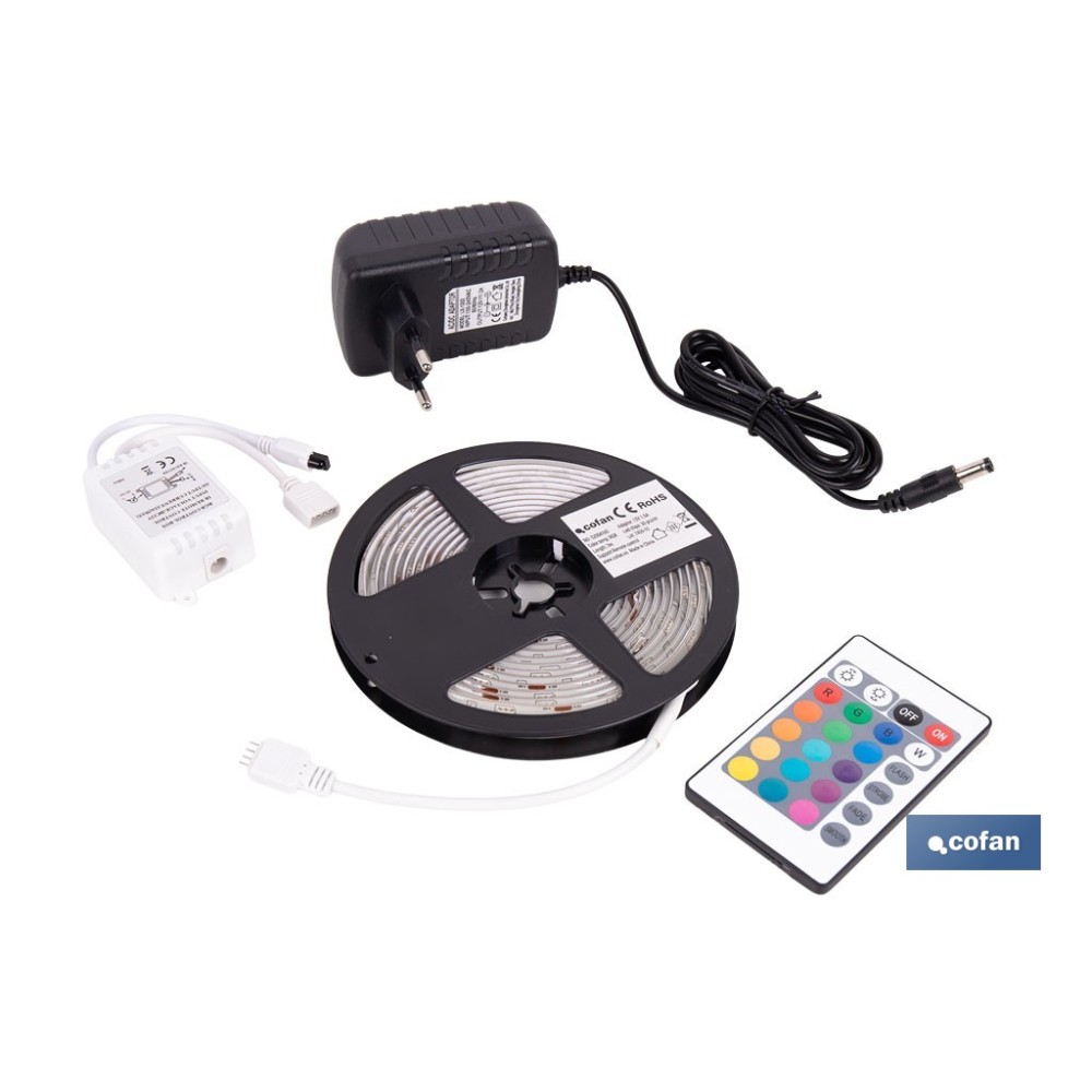 TIRA LED 12 V IP65 CON CONTROL REMOTO 3 M