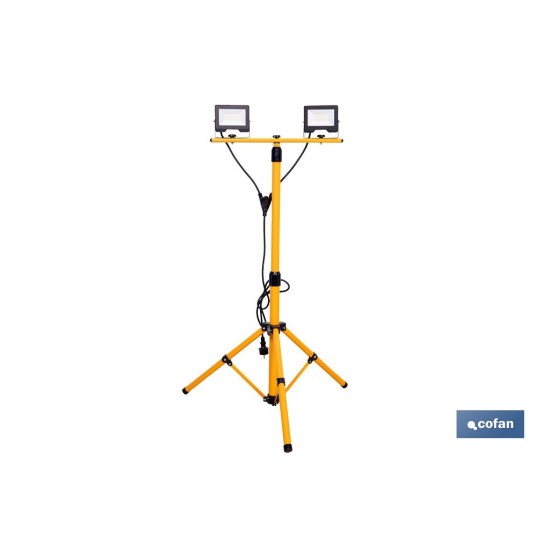 TRÍPODE TELESCÓPICO CON 2 PROYECTORES LED 2 X 20 W 6500 K 1,4 M
