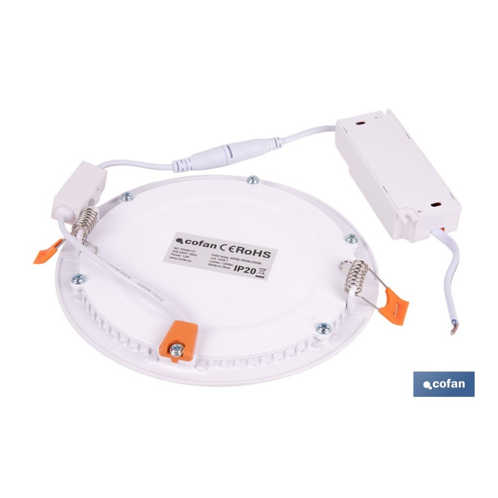 DOWNLIGHT EMPOTRABLE BLANCO SMD 12 W 1140 LM Ø168 MM 3CCT