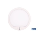 DOWNLIGHT DE SUPERFICIE BLANCO CON SENSOR DE PRESENCIA Y CREPUSCULAR 18 W Ø230 MM