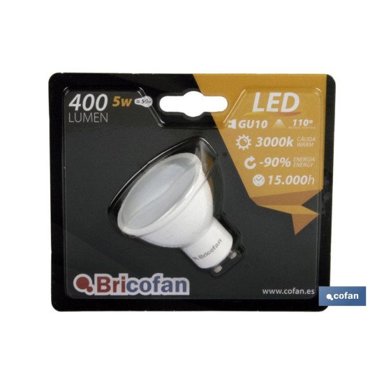 LÁMPARA LED GU-10 5W 110º 400LM 6500K
