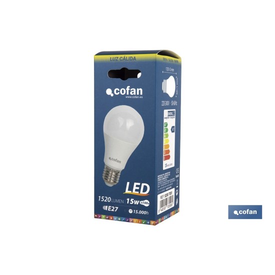 BOMBILLA LED STD 15W E27 240º 1.520LM 3000K