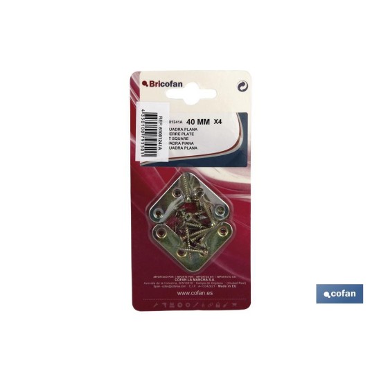 4 UDS. ESCUADRA PLANA 50 MM VENTA UNITARIA
