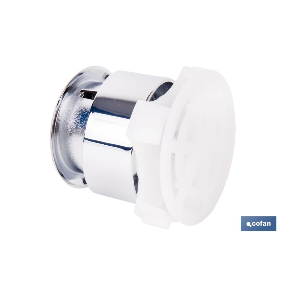 PULSADOR CROMADO DOBLE DESCARGA DESCARGADOR MODELO TAMBRE