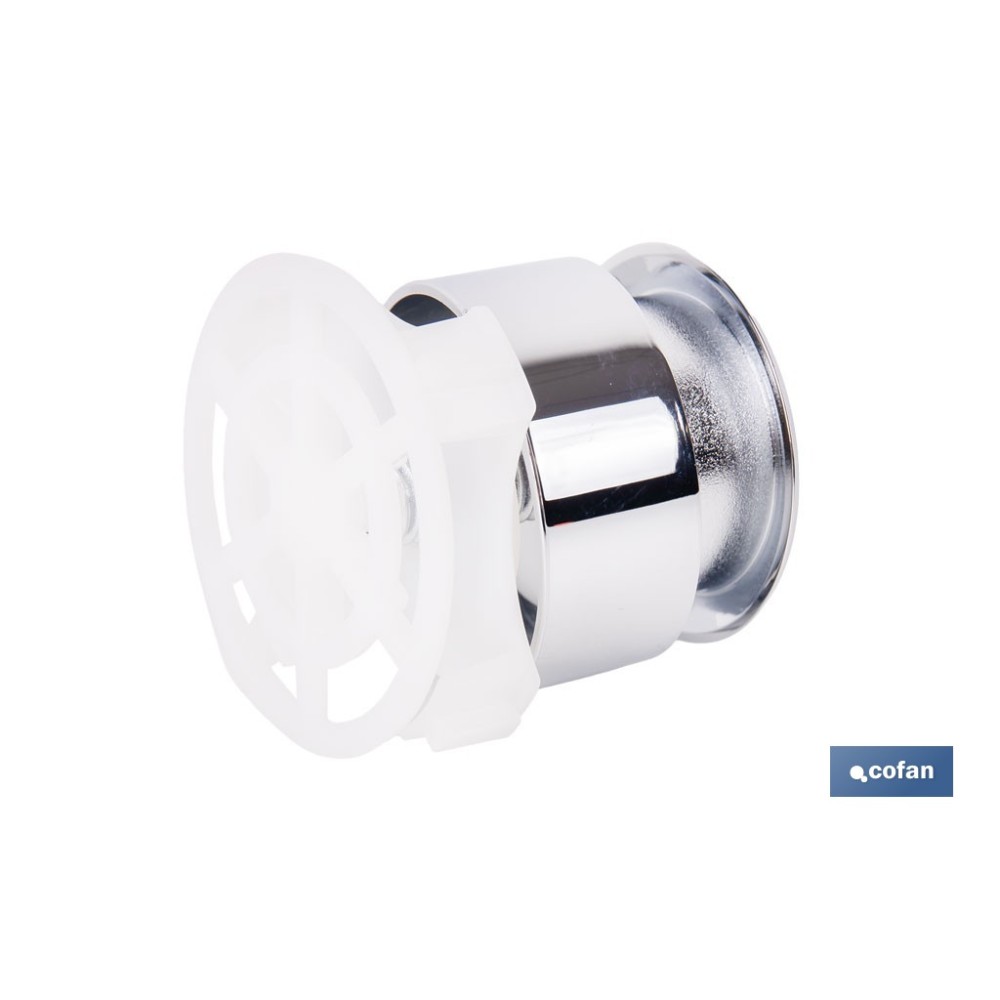 PULSADOR CROMADO DOBLE DESCARGA DESCARGADOR MODELO TAMBRE
