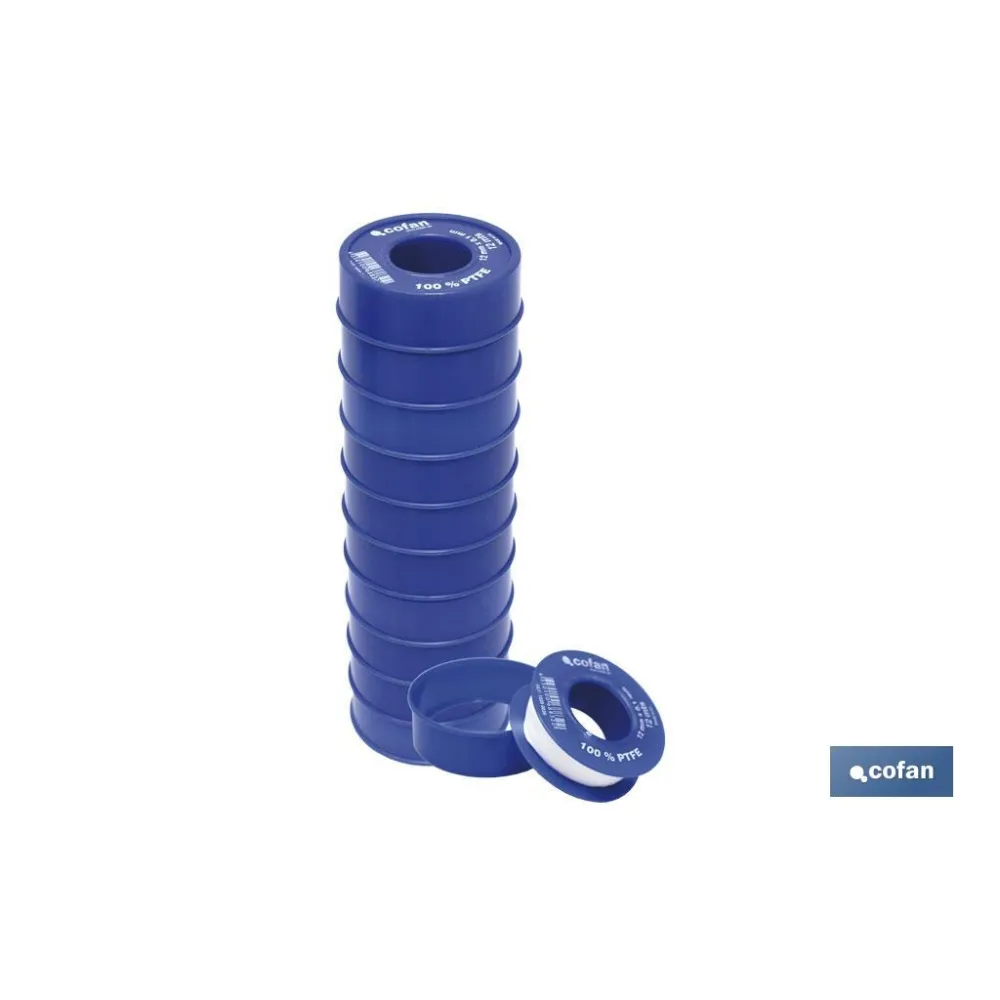 ROLLO 12 MTS CINTA PTFE DE 12mm X 0,10mm