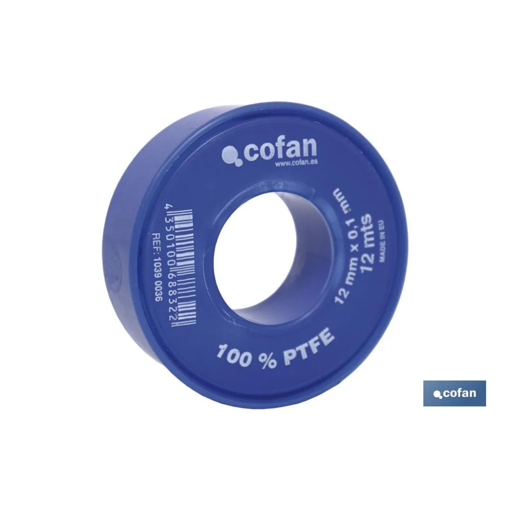 ROLLO 12 MTS CINTA PTFE DE 12mm X 0,10mm