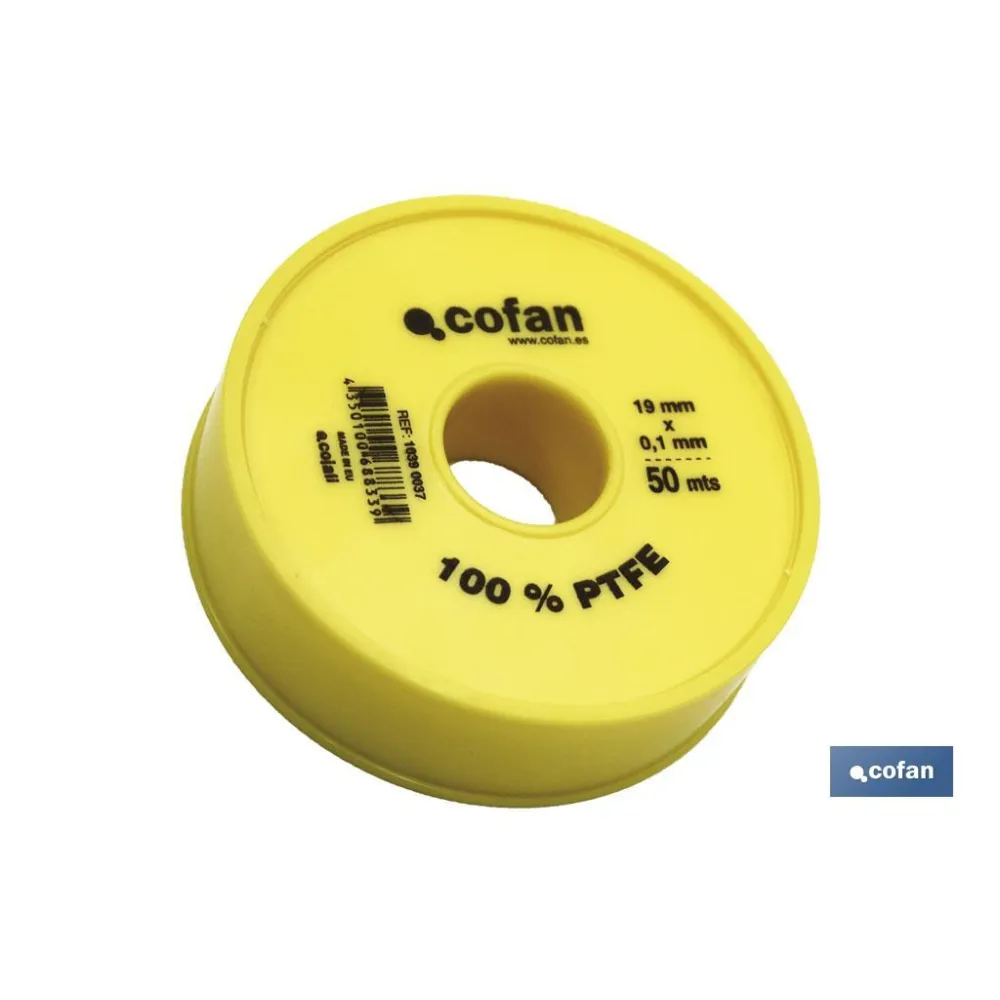 ROLLO 50 MTS CINTA PTFE DE 19mm X 0,10mm