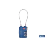 CANDADO COMBINACIÓN EQUIPAJE TSA CABLE 3 DÍGITOS 30 MM