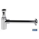 SIFÓN BOTELLA CROMADO CILÍNDRICO SALIDA Ø32-40 330 MM Y RACOR 1 1/4