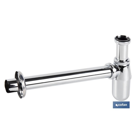 SIFÓN BOTELLA CROMADO SALIDA Ø32-40 330 MM Y RACOR 1 1/4
