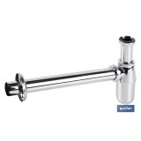 SIFÓN BOTELLA CROMADO SALIDA Ø32-40 330 MM Y RACOR 1 1/4